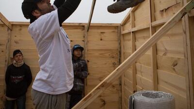 Working with a not-for-profit social development organisation, Monyati Initiatives, the group built six wooden homes in a favela in Sao Paulo. Photo courtesy Amelia Johnson