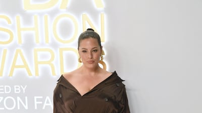 Model Ashley Graham wore a chocolate brown shirt dress.