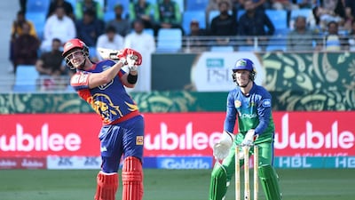 Karachi's Liam Livingstone top scored for his side with 82 off 43 balls in their match with Multan Sultans. Image courtesy of Pakistan Cricket Board