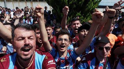 Trabzonspor fans at the airport. Reuters