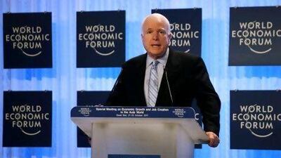 John McCain, the US senator for Arizona, says ‘the single most powerful tool America has to support the Arabs is free trade’.