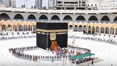 Prince Khalid Al Faisal and fellow dignitaries cleaned the inside walls of the Kaaba on Monday.