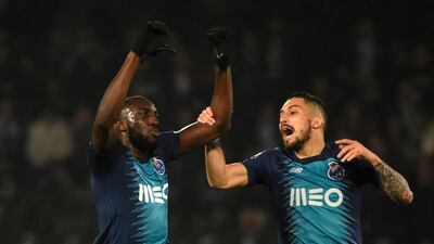 Moussa Marega reacts after scoring what proved to be the winning goal. AFP