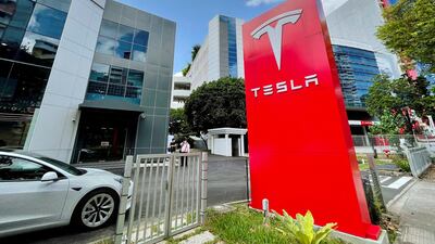 A Tesla service centre in Singapore. Reuters