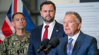 From left, US Admiral Brad Cooper, Vice President JD Vance and special envoy Steve Witkoff were among the top American representatives in Israel this week. Getty Images