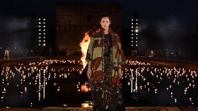 A model walks the runway during the Christian Dior Cruise 2020 show. Getty Images