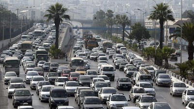 A traffic jam in Algiers, Algeria. In February, the government said it was considering cutting petrol subsidies as part of its economic reforms. Anis Belghoul / AP