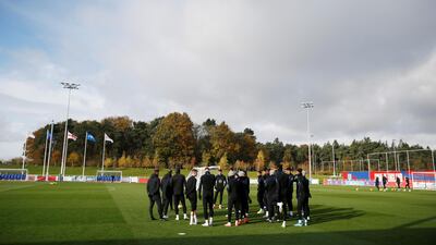 The England squad at training. Reuters