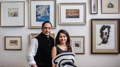 Rajeeb and Nadia Samdani at their home in Dhaka, Bangladesh