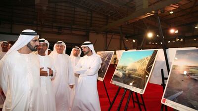 Sheikh Mohammed bin Rashid, Vice President and Ruler of Dubai, was briefed on a number of engineering designs for Al Maktoum International Airport. Wam