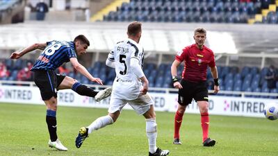 Atalanta's Ruslan Malinovsky scores the winner. EPA