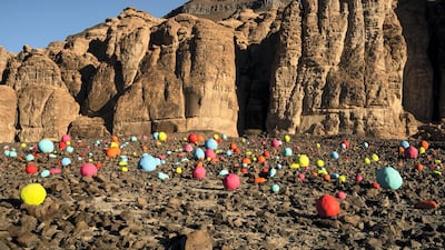 Mohammed Ahmed Ibrahim's Falling Stones Garden installation.