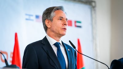 US Secretary of State Antony Blinken speaking during the Negev summit in the Israeli kibbutz of Sde Boker. WAM