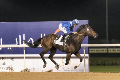 Just 25 minutes after winning aboard Etijaah, Dan O'Neill guided Muarrab to victory. Antonie Robertson / The National