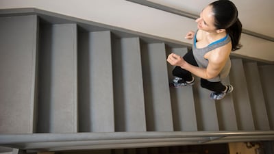 Climb the stairs for 10 minutes in a day to get your step count up. Getty Images