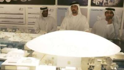 A model of Jean Nouvel's design for the Louvre Abu Dhabi.