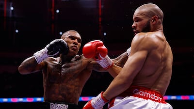 Chris Eubank Jr and Conor Benn in action. Reuters