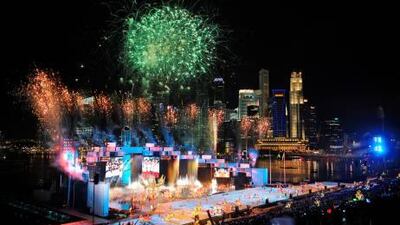 Fireworks at the opening ceremony of last year’s Youth Olympics in Singapore.