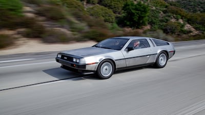 Leno with the DeLorean. Daniel Byrne / In© / Incword.com for The National.