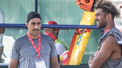 Nicole and Masirewa at the sidelines of HSBC World Rugby Sevens. Antonie Robertson / The National