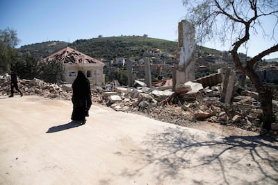 The site of an Israeli airstrike in the southern Lebanese village of Odaisseh, near the border with Israel, on March 5. AFP