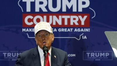 Donald Trump at a campaign rally in Iowa on January 14. Getty Images / AFP