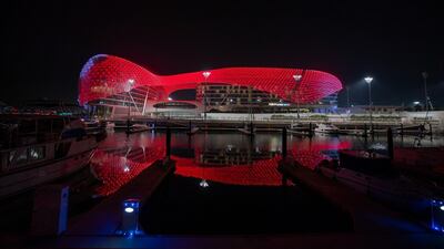 W Abu Dhabi Yas Island pictured from across the marina