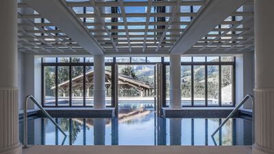 The pool at the new Four Seasons Megeve, opening on December 15. Four Seasons