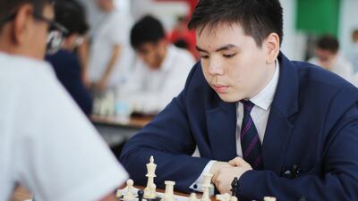 Assylmurat Adil, a 17-year-old pupil at Sunmarke School, plays during the tournament