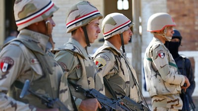 Egyptian military forces are seen in North Sinai, where ISIL militants are spearheading a years-long insurgency, on December 1, 2017. Mohamed Abd El Ghany / Reuters