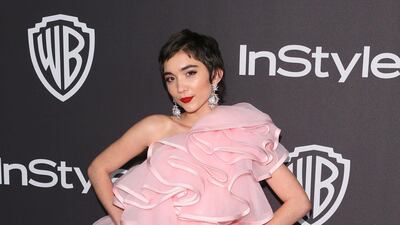 Actress Rowan Blanchard in Marc Jacobs and Roger Vivier Viv Bling Strass sandals. AFP