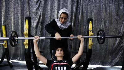 Women train at a fitness centre in the Raniya district of Kurdistan. AFP