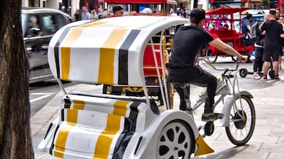 It can cost between £500 and £8,000 to buy a pedicab, depending on whether they're second-hand or electrically assisted. Shahzad Sheikh for The National