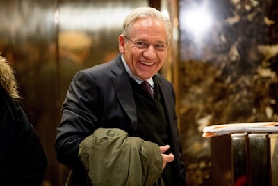 Bob Woodward at Trump Tower in New York, 3 January, 2017. Andrew Harnik / AP