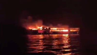 The burning ferry. Reuters