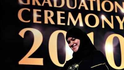 September 26, 2010 / Abu Dhabi / (Rich-Joseph Facun / The National) Fatma al Haddad (CQ), attends the 2010 Etihad Graduation Ceremony , Sunday, September 26, 2010 in Abu Dhabi. Etihad graduated 89 professionals.