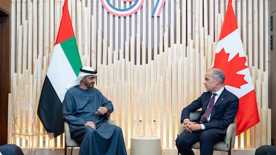 Sheikh Mohamed meets Canadian Prime Minister Mark Carney. UAE Presidential Court