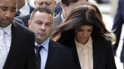 The Real Housewives of New Jersey stars, Giuseppe Giudice, and his wife, Teresa Giudice. AP Photo
