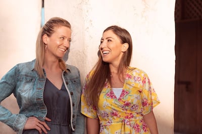 Susan Syrek and Selma Abdelhamid, administrators of Facebook group Dirham Stretcher, tell community members about genuine sales that offer significant savings during Ramadan and Eid. Photo: Courtesy Dirham Stretcher