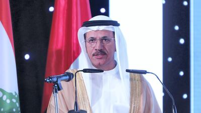 Sultan Al Mansoori, UAE Minister of Economy, speaks at the conference.