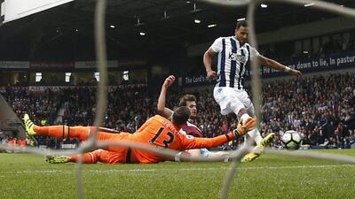 West Brom’s Nacer Chadli scores their fourth goal. Eddie Keogh / Reuters