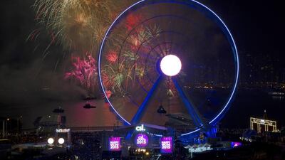 Victoria Harbour in Hong Kong celebrates 2015. Kin Cheung/AP Photo