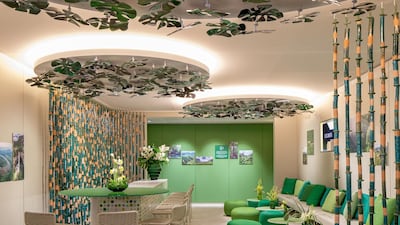 The greenroom was designed as a peaceful space, reminiscent of a garden for presenters, nominees and winners to feel calm and relaxed in