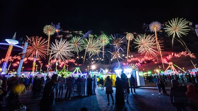 A 40-minute fireworks display at Sheikh Zayed Heritage Festival in Al Wathba, Abu Dhabi. Victor Besa / The National