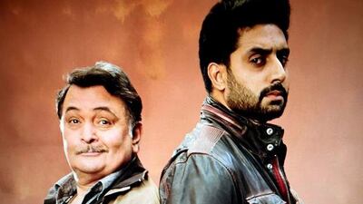 Rishi Kapoor and Abhishek Bachchan in All is Well Movie. Courtesy Cloud Media Productions