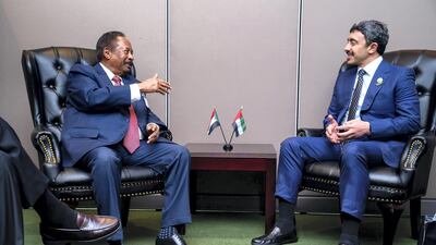 Sheikh Abdullah bin Zayed, Minister of Foreign Affairs and International Cooperation, met with Dr Abdullah Hamdok, Sudanese Prime Minister in September. WAM