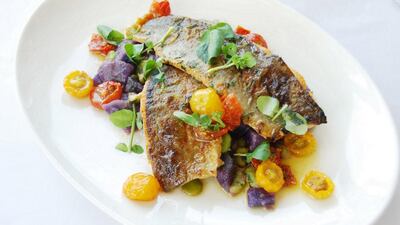 A handout photo of River 'Avon' rainbow trout served with broad beans, Purple Majesty Albert Bartlett crushed potatoes from the new summer menu at Rivington Grill (Courtesy: Rivington Grill)