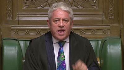 Speaker of the House John Bercow speaks during a no-confidence vote debate. Reuters