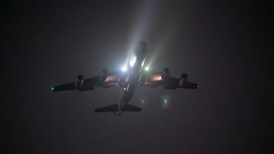 A C-135 Stratotanker aircraft takes off on December 19 in support of Operation Hawkeye Strike against ISIS in Syria, Centcom said. Reuters