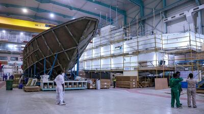 Superyachts in the making. The cheapest boat Gulf Craft manufactures is the 9 metre Oryx 27, which would set you back Dh250,000